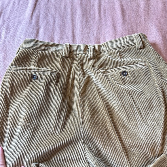 GAP Men's Tan/Brown Corduroy 34x30 Pants Pleated Cuffed Vintage Y2K 00s - Picture 3 of 10